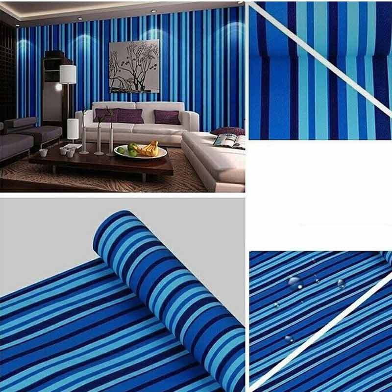 Yuyu Wallpaper Sticker Dinding Salur Biru Terbaru Juli 2021 Harga Murah Kualitas Terjamin Blibli