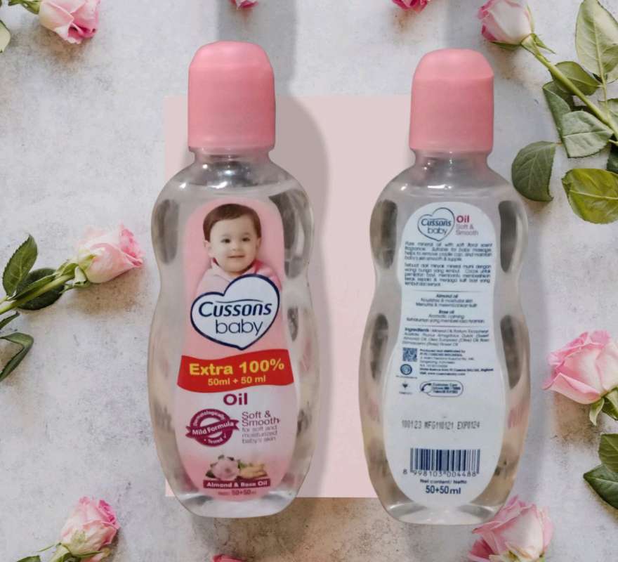 Promo Cussons Baby Oil Almond Rose Oil Pink 50ml 50ml Cusson