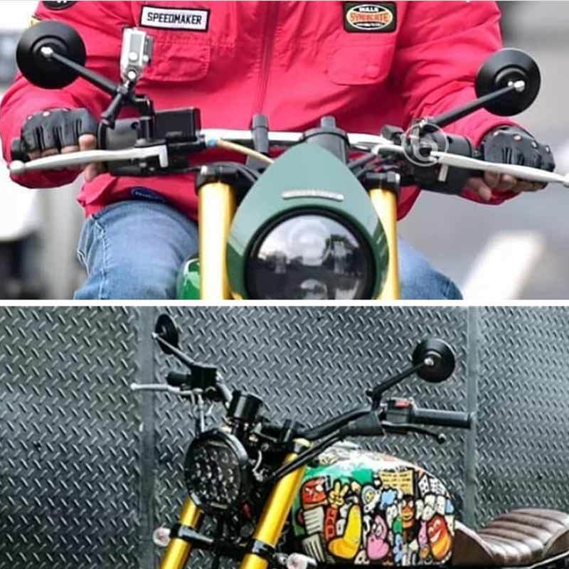 Jual Cnc Variasi Model Bulat Retro Custom Kaca Spion Motor For Honda Scoopy Karbu Hitam Terbaru Juni 2021 Blibli