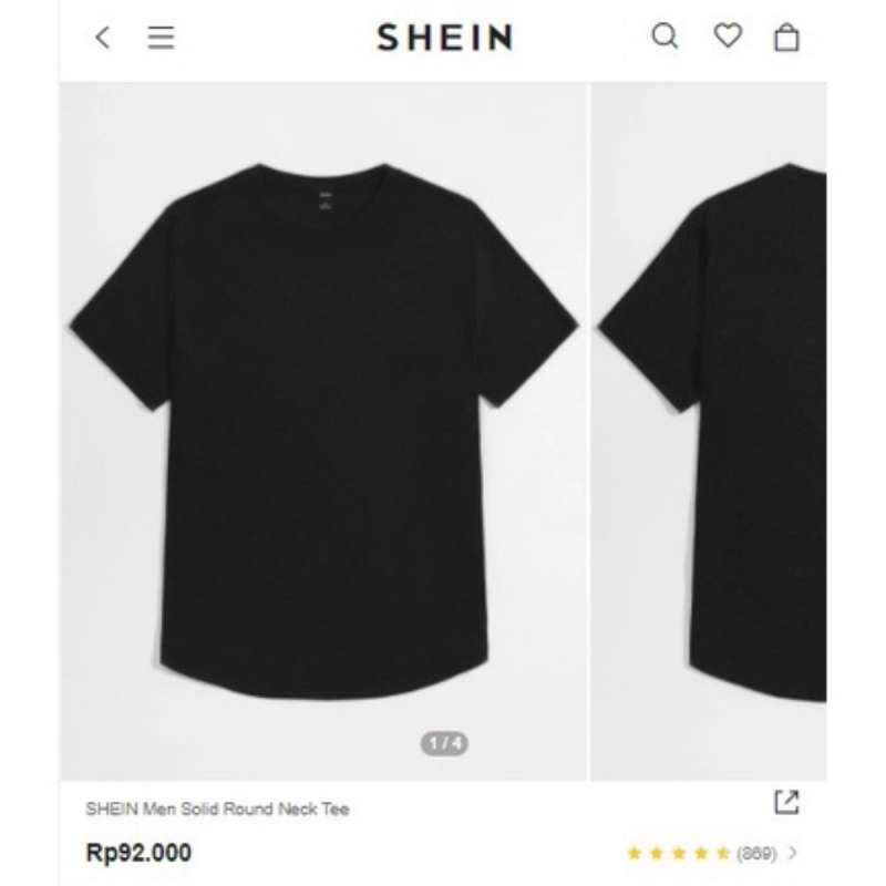Jual SHEIN Men Solid Round Neck Tee di 