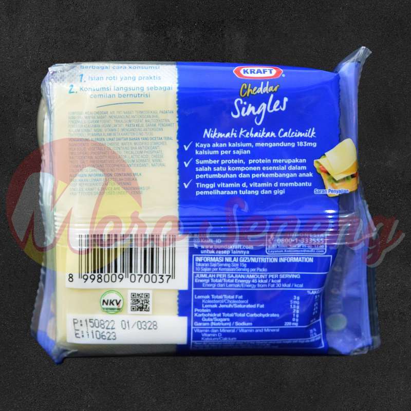 Jual Keju Cheddar Slice Kraft Singles isi 10 - 167 gram di ...