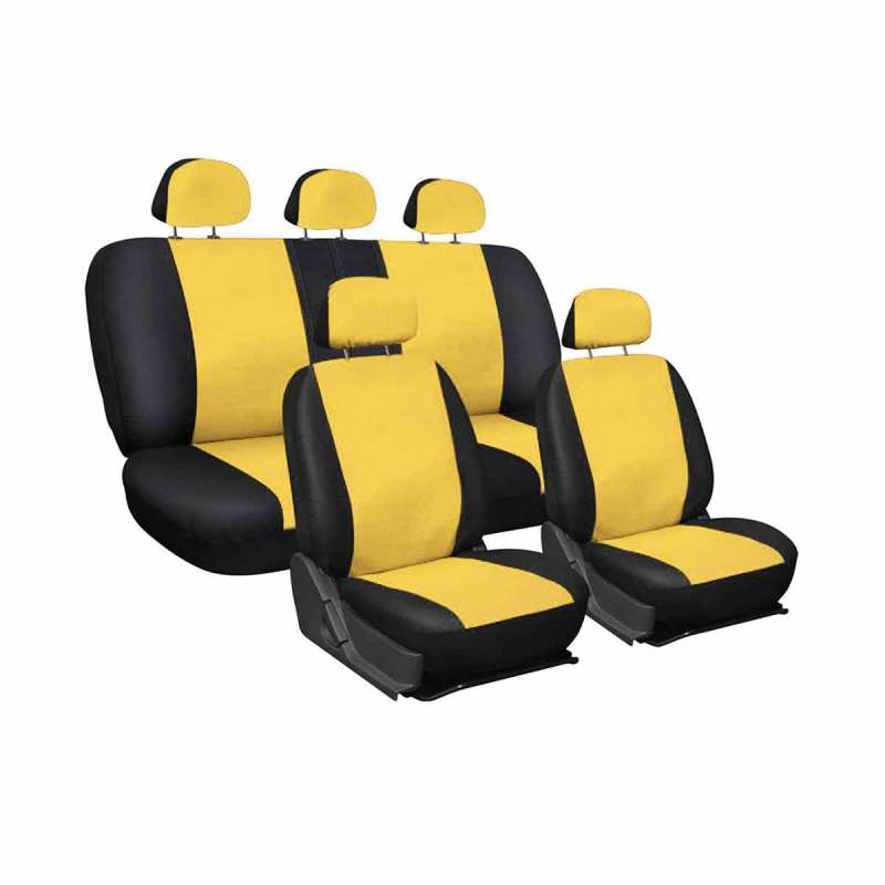 Jual Universal Faux Leather Auto Car Seat Cushions Front Rear Headrest Covers Set Yellow 9 Pcs Online Harga Kualitas Terjamin Blibli Com