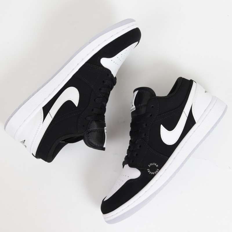 nike air jordan low black white