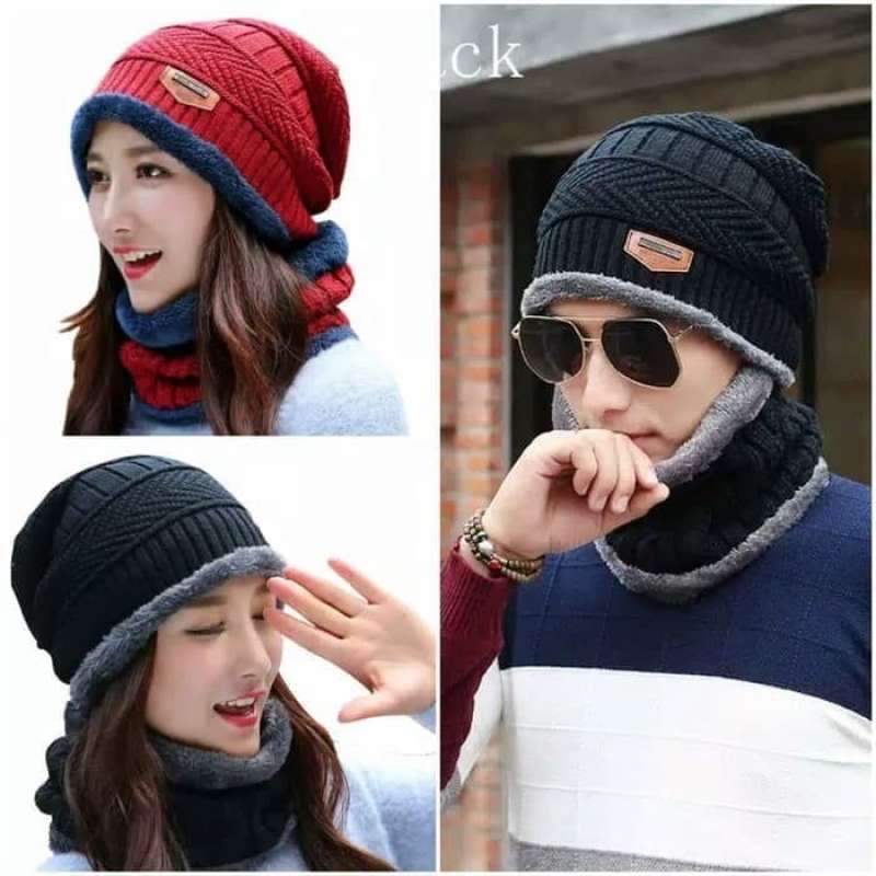 Promo TOPI RAJUT BEANIE DAN SYAL WANITA 