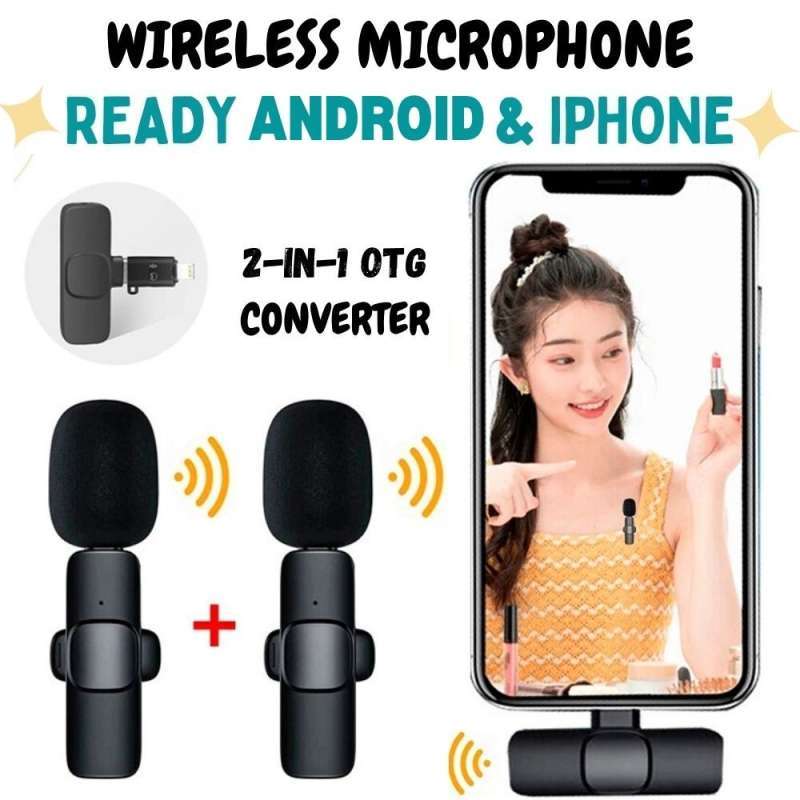 Wireless Microphone Mic Bluetooth iPhone Android Wireless Mic Clip On Mini Portable Lavalier Microphone K9 Type C