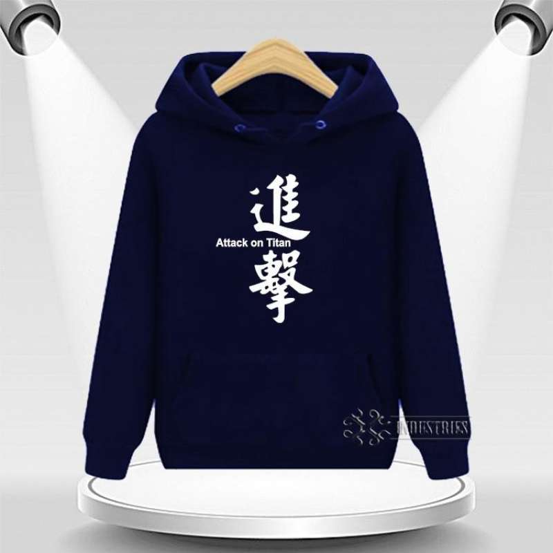 Jual Hoodie Anak Attack On Titan Kanji S NAVY di Seller DH