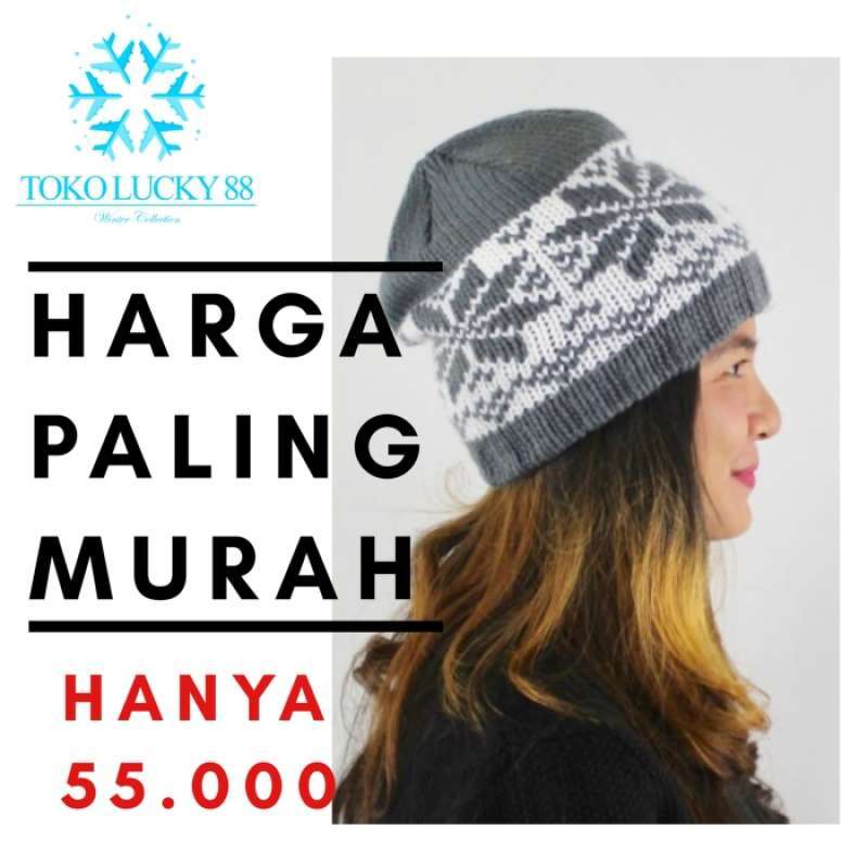 Promo Topi Kupluk Abu Hat Beanie Snow 