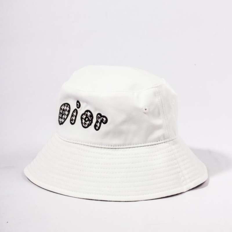 Jual CD CANVAS BUCKET HAT WHITE BLACK 