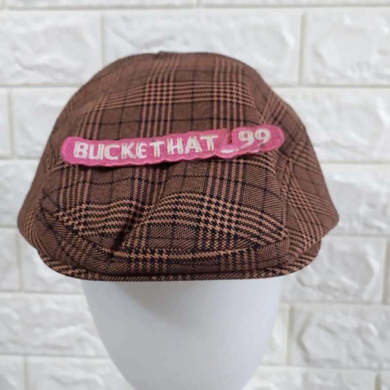 Jual Topi Flat Cap Motif Kotak Kemeja 