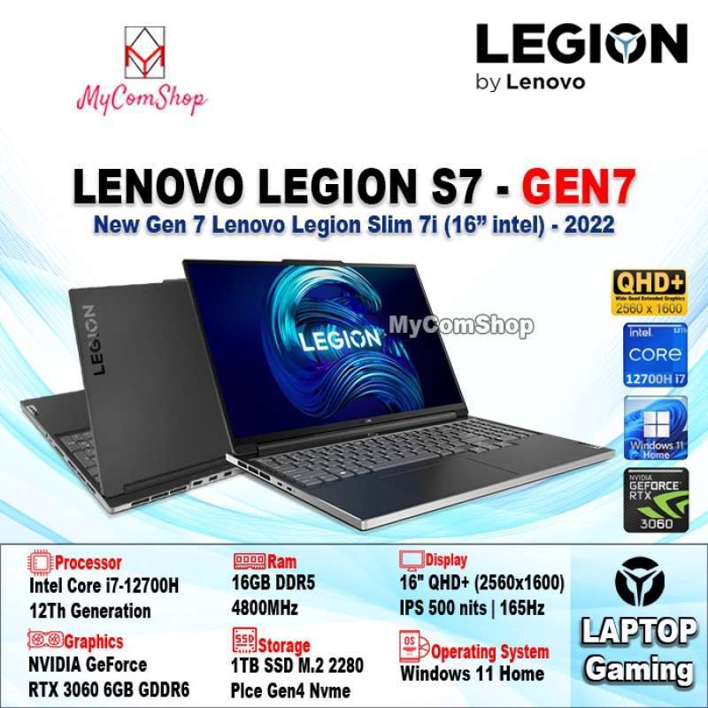 Lenovo Legion 7 Laptop ; Ryzen 7 5800H, NVIDIA RTX 3080 GPU, 16GB RAM, 1TB  SSD, 16.0 WQXGA (2560x1600) IPS, Anti-Glare, Non-touch, HDR400, 100% sRGB,  500 nits, 165Hz