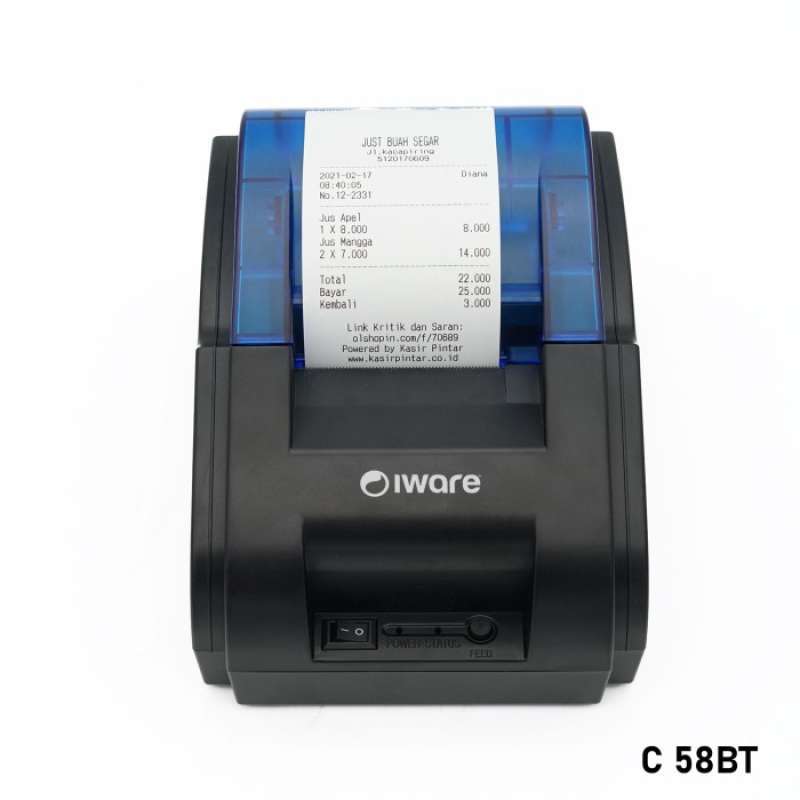 Promo PRINTER KASIR BLUETOOTH/USB THERMAL STRUK 58MM IWARE ...