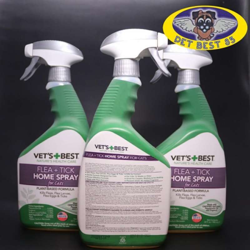 Vets Best Flea and Tick Home Spray for Cats 945ml USA Made