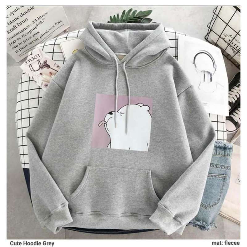 Jual JAKET CUTE SWEATER HOODIE WANITA POLOS SWEATER WANITA