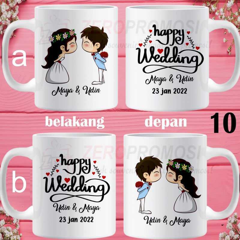 Promo Mug Wedding / Mug Nikahan / Kado Nikahan Dapat Sepasang Custom - 10  Design Universal Diskon 6% Di Seller Zeropromosi - Batu Ceper, Kota  Tangerang