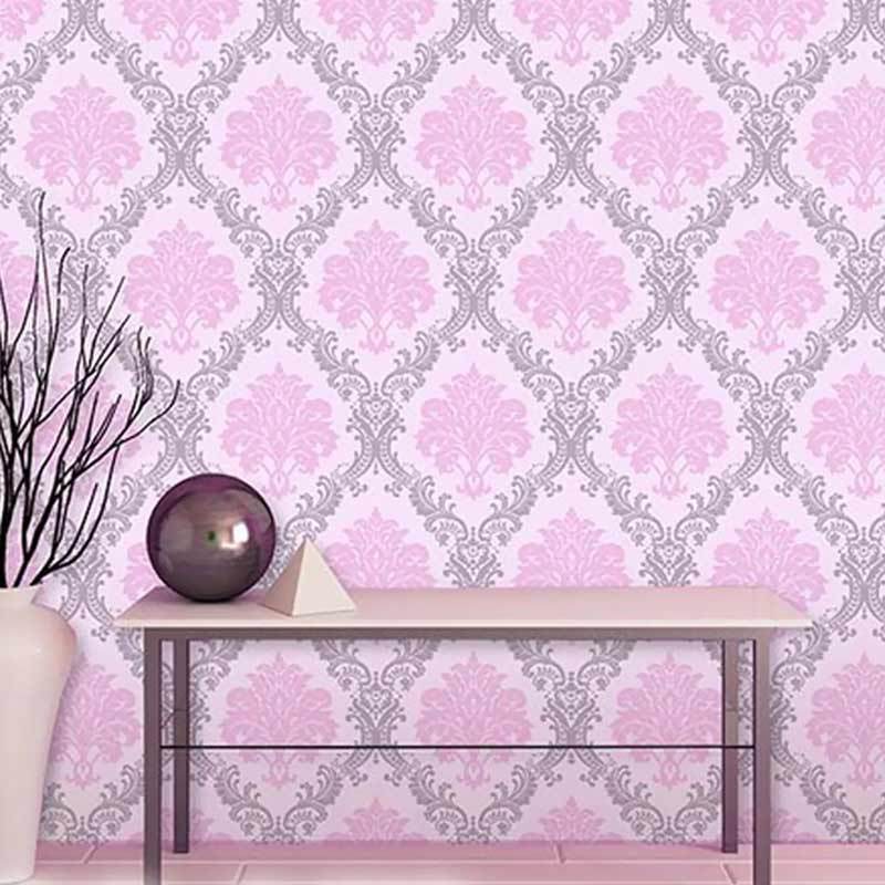 samhez wps072 pink n silver decore wallpaper 45 cm x 5m