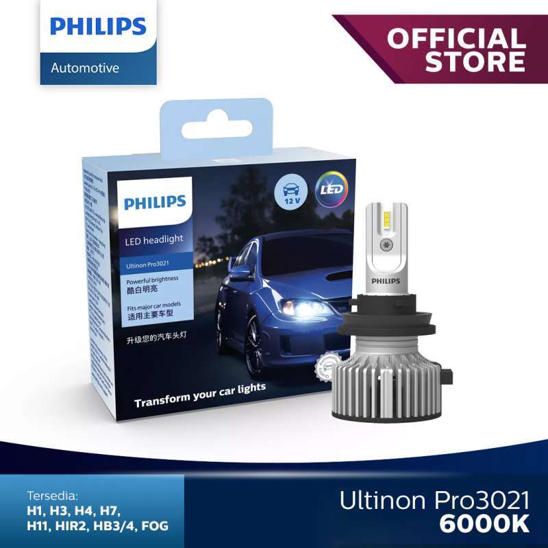 Philips Ultinon Pro3021 LED Car Headlight Bulb (H11), cool white light of  6.000K, set of 2 : : Automotive