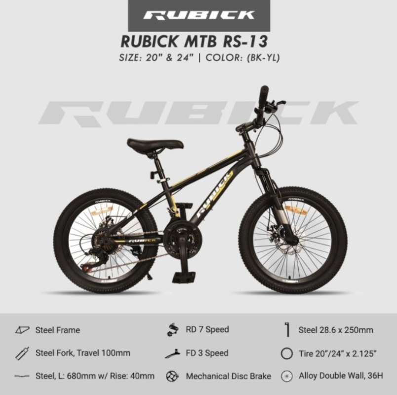 Jual Sepeda Gunung Mtb Rubick Rs 13 20 Inch By United Black 21