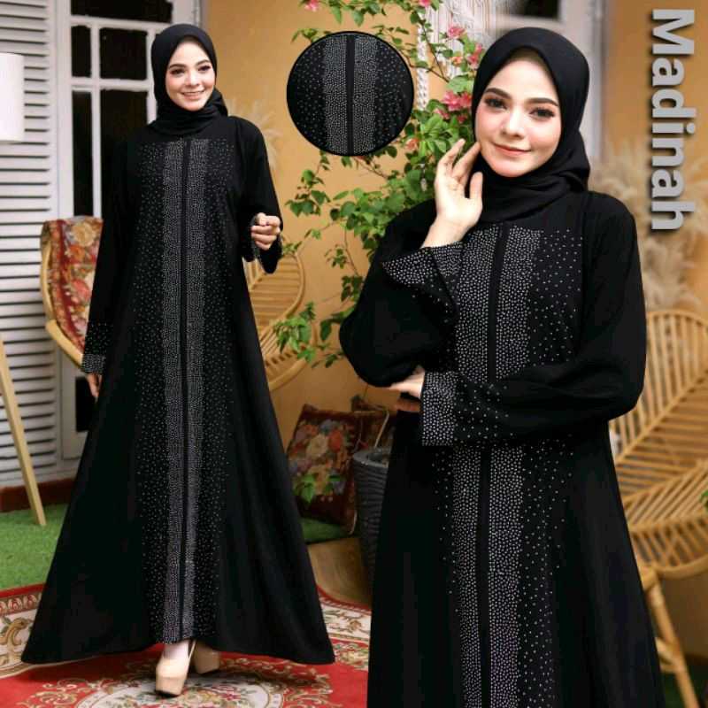 Abaya Arab Saudi Madinah Makkah Turkey Turki Hitam Busui Abaya Umroh Dress Wanita Muslim Syar i Kekinian