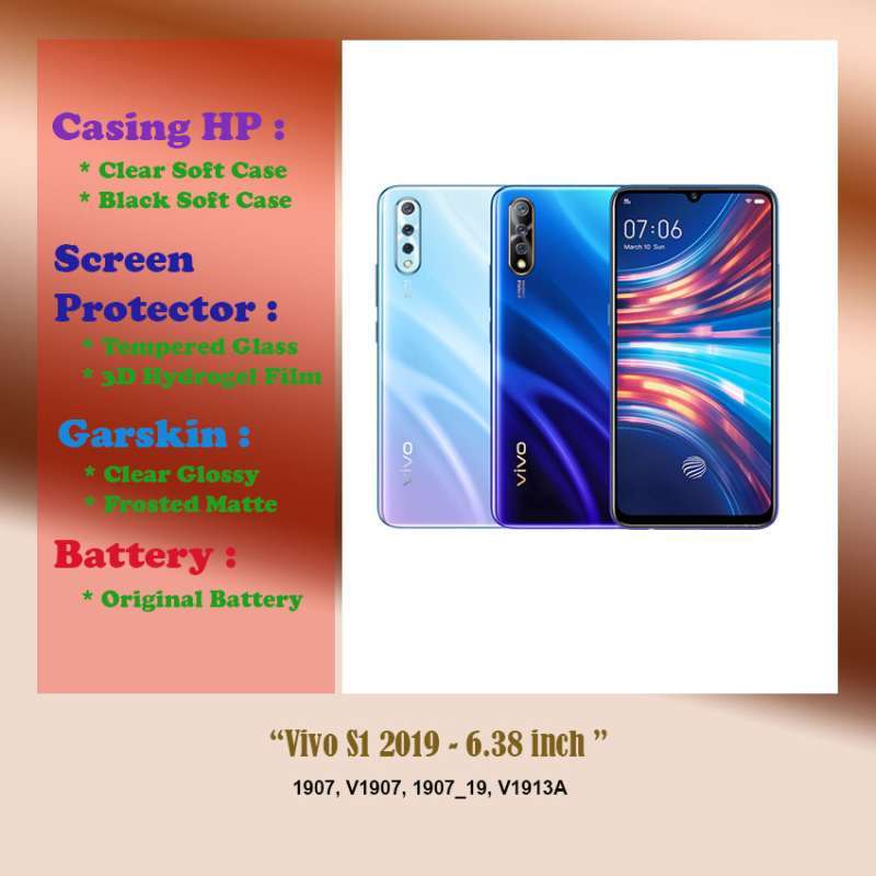 Vivo S1 2019 inch Case Screen Protector Battery Dll