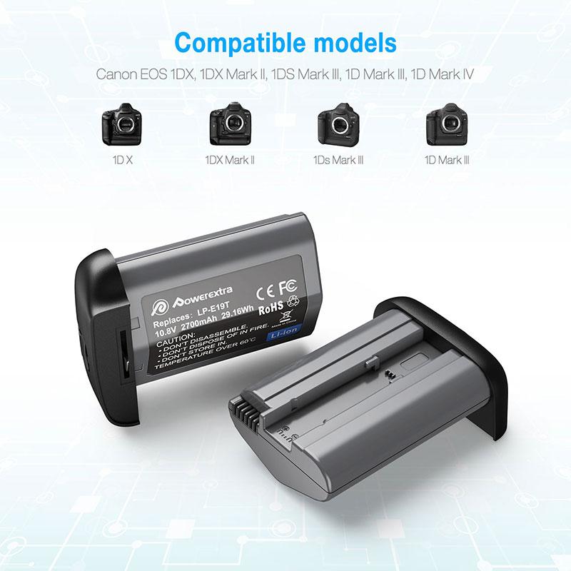powerextra indonesia lp e19 battery pack for canon 1dx 1dx mark 2 1d mark 3 hitam