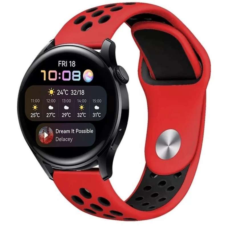 STRAP MODEL NIKE SPORT TALI JAM SAMSUNG GALAXY WATCH 3 45MM LUG 22MM RED BLACK