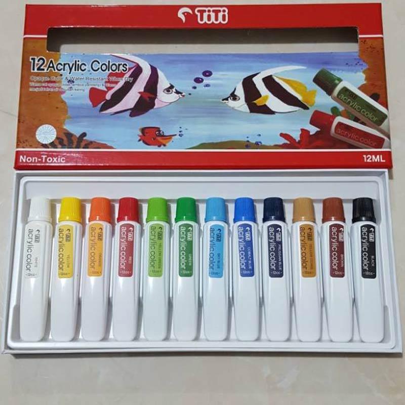 titi cat akrilik 12 warna