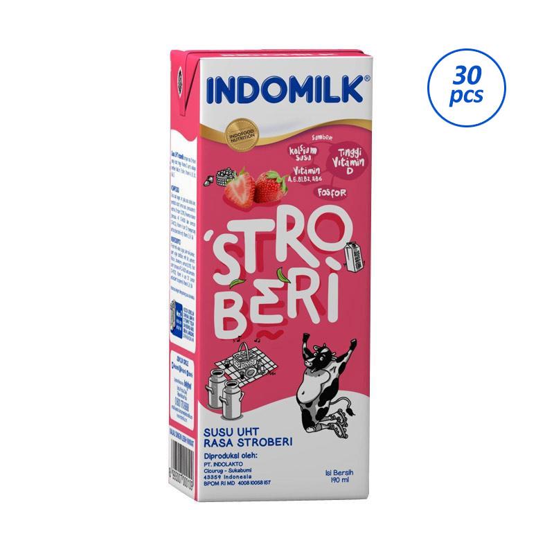 Jual Indomilk Strawberry Susu Uht 30 Pcs 190 Ml Online Juni