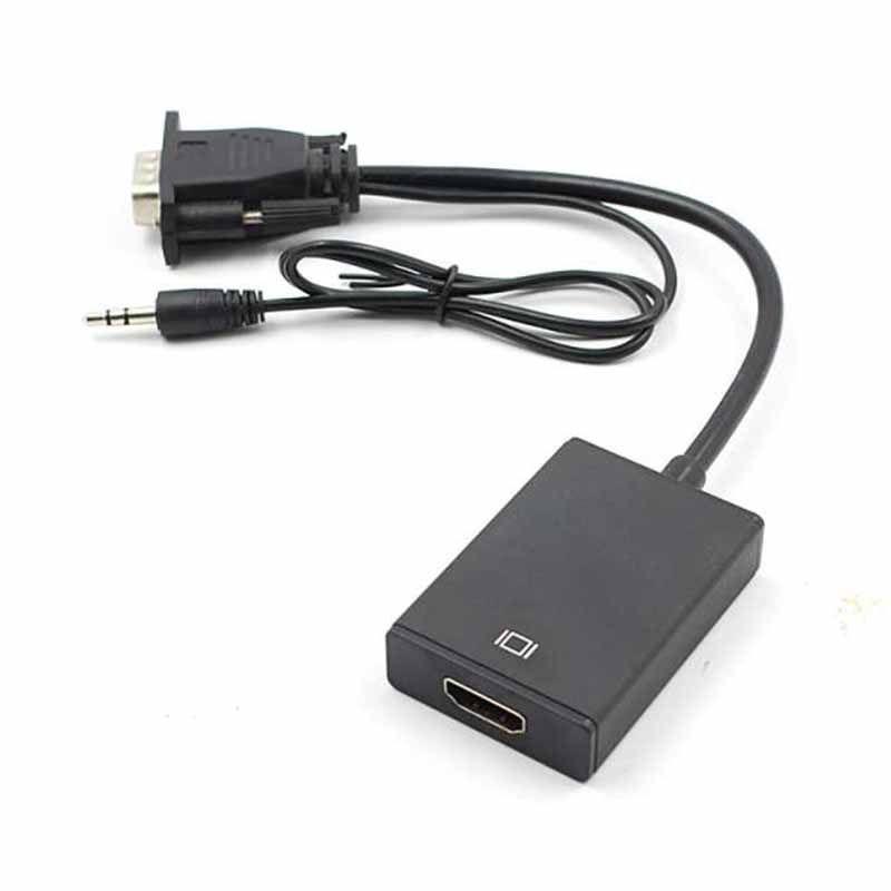 eds vga male to hdmi female hd connection cable adapter with audio cable for computer or tv