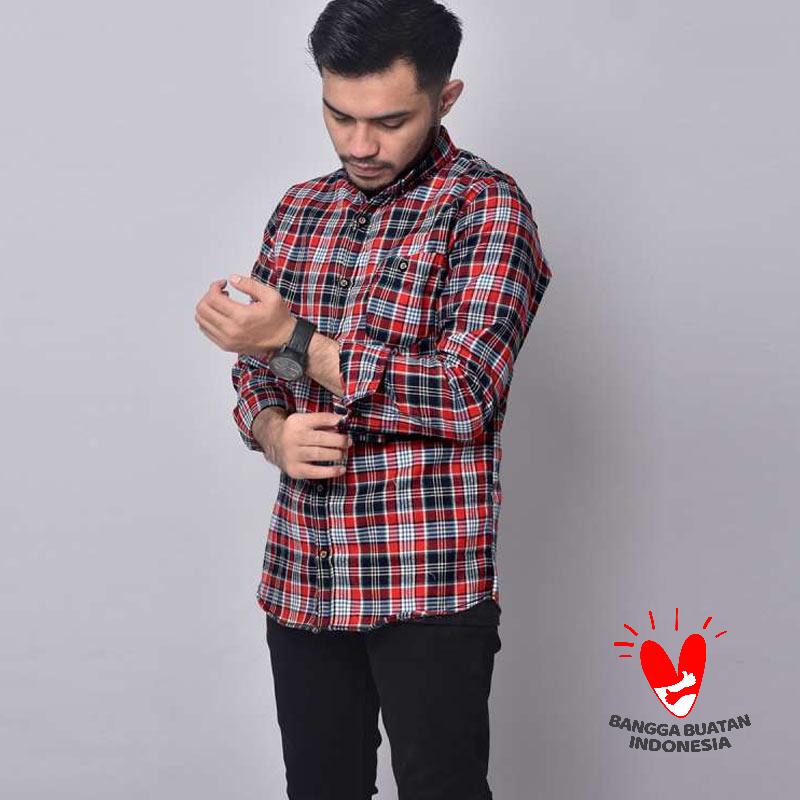 Jual Dgm Fashion1 5958 Kemeja Flanel Lengan Panjang Casual Pria Online Februari 2021 Blibli
