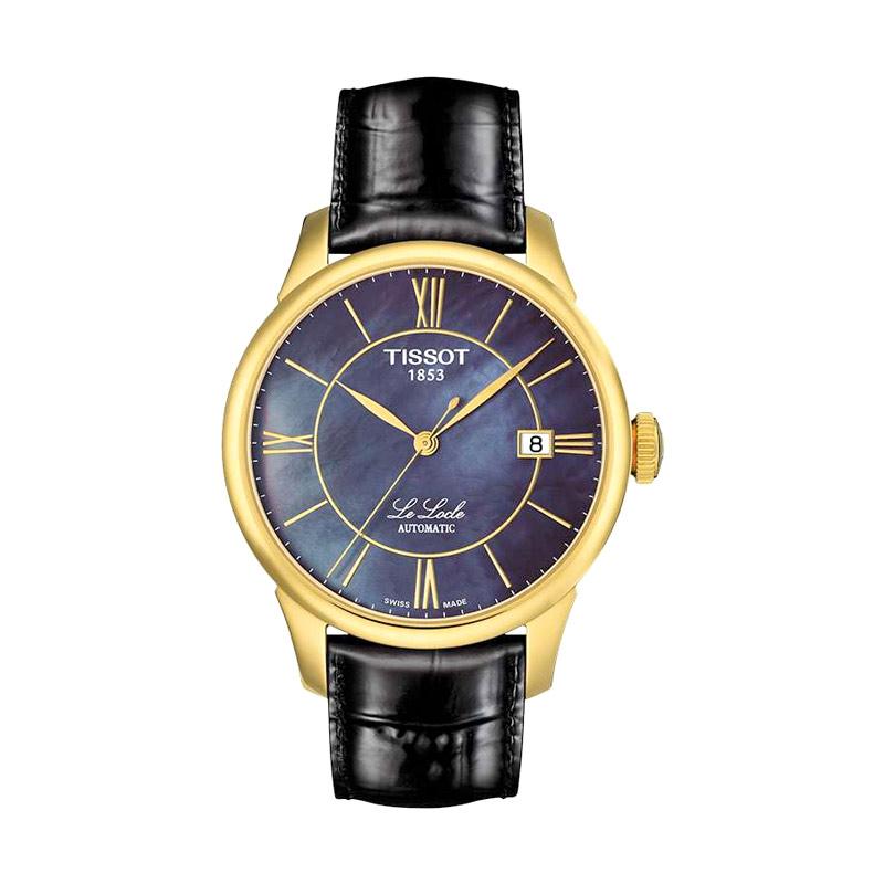 Jual Tissot Le Locle Automatic Black Mother Of Pearl Dial Black Leather Strap Jam Tangan Analog Pria T41 5 423 93 Online Desember 2020 Blibli