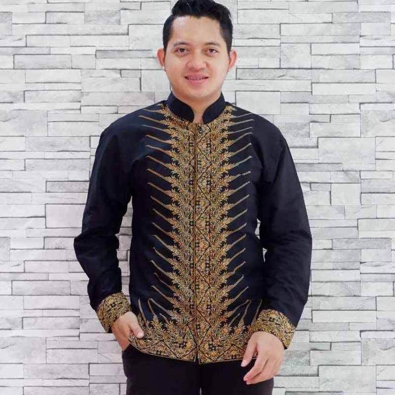 Jual Batik Sri Baju Koko Pria Batik 01 Hitam Murah Mei 2021 Blibli