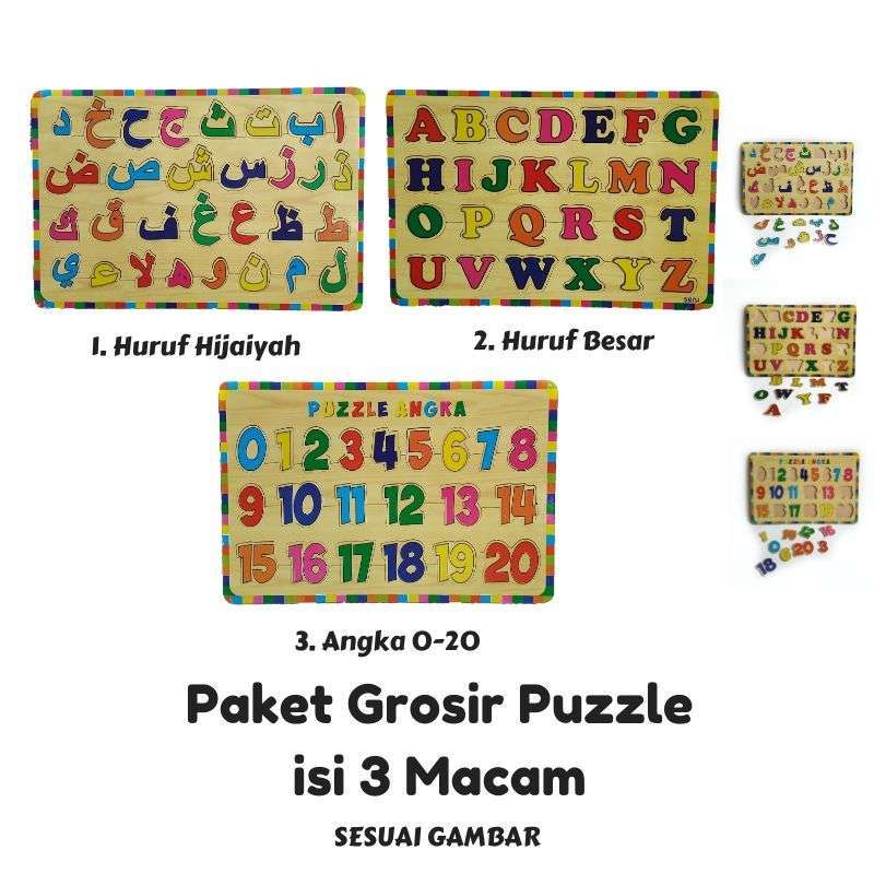 Jual Mainan Kayu Pintar Huruf Hijaiyah Huruf Besar Dan Angka Paket Puzzle 3 Pcs Online Desember 2020 Blibli