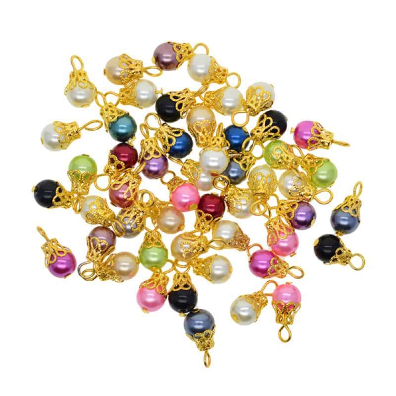 Jual Oem Fine Assorted Color Pearl Filigree Flower Cap Charms Jewelry Findings 50 Pcs Online Desember 2020 Blibli