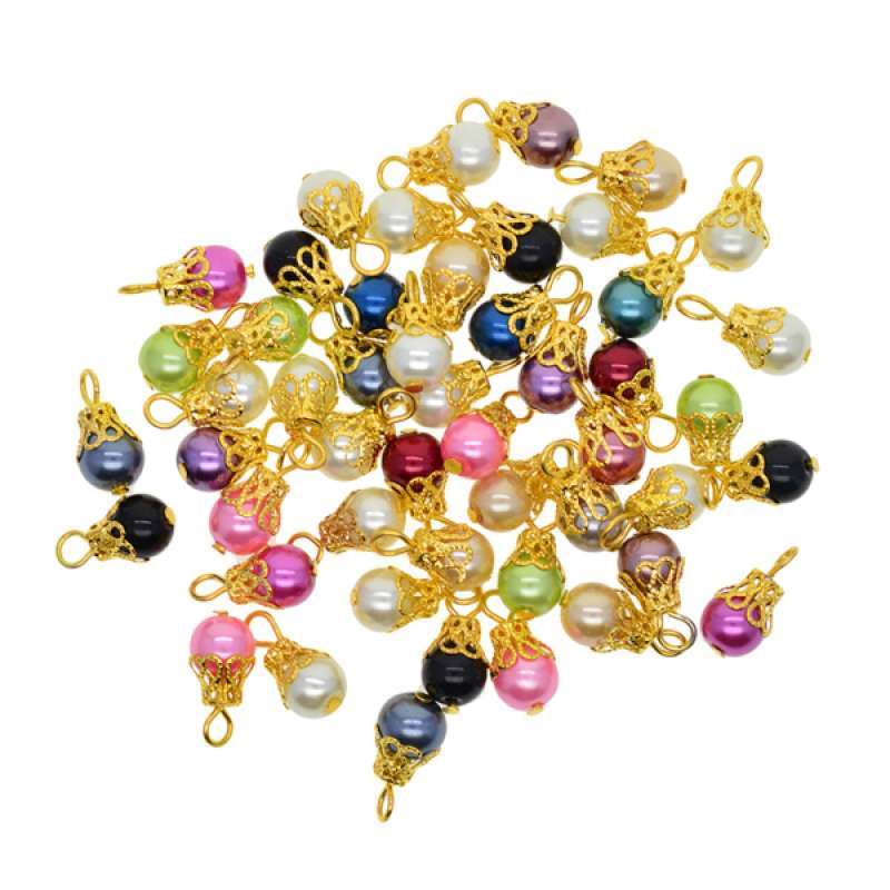 Jual Oem Fine Assorted Color Pearl Filigree Flower Cap Charms Jewelry Findings 50 Pcs Online Desember 2020 Blibli