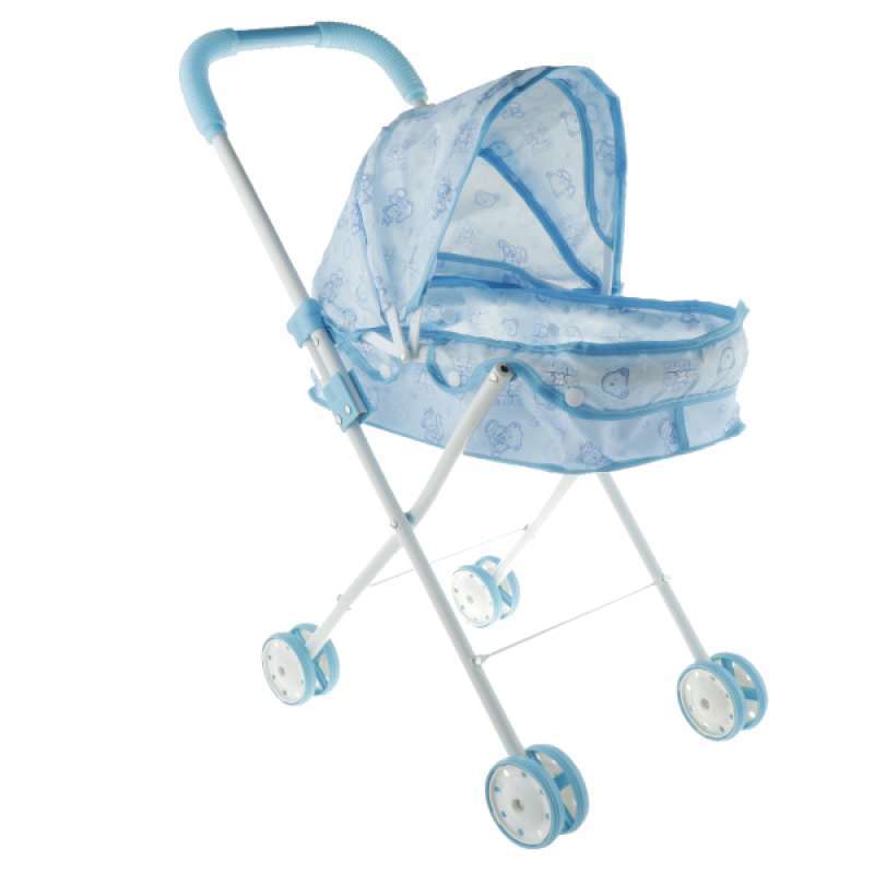 blue doll stroller