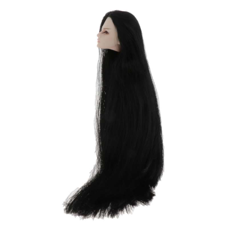 chiwanji Lifelike Make-up Black Straight Hair Head Mold for 1/6 Doll Body Part chiwanji Lifelike Make-up Black Straight Hair Head Mold for 1/6 Doll Body Part