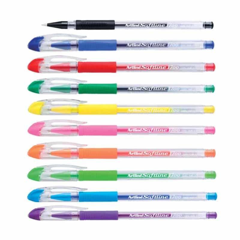 artline softline pen 1700 0 7mm gel ink 1 pak 10 pcs