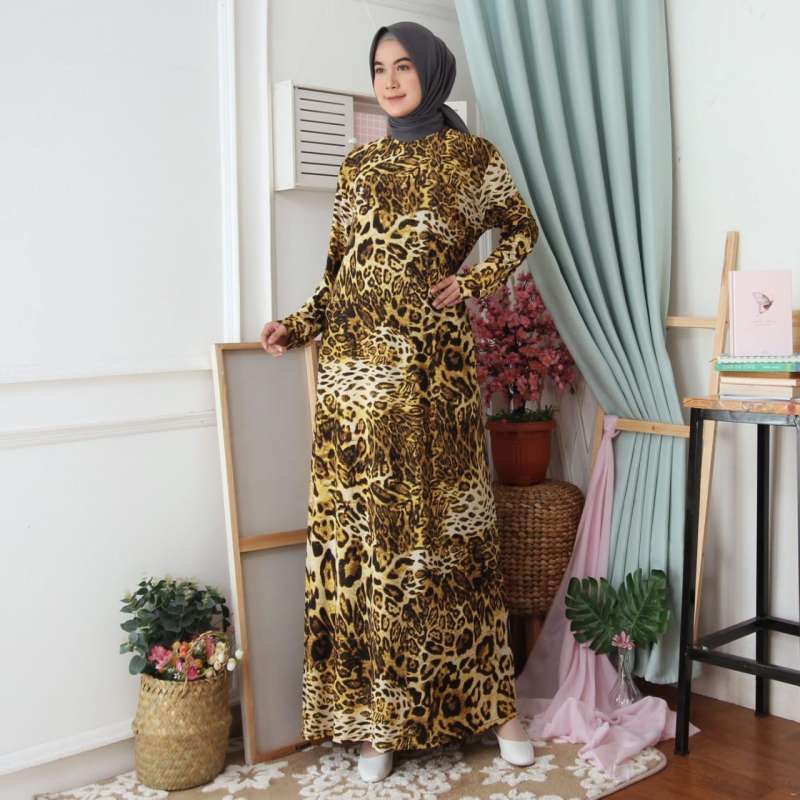 Jual Hitjab 7248 Motif Macan Tutul Baju Gamis Wanita Jumbo Xxl Online Januari 2021 Blibli