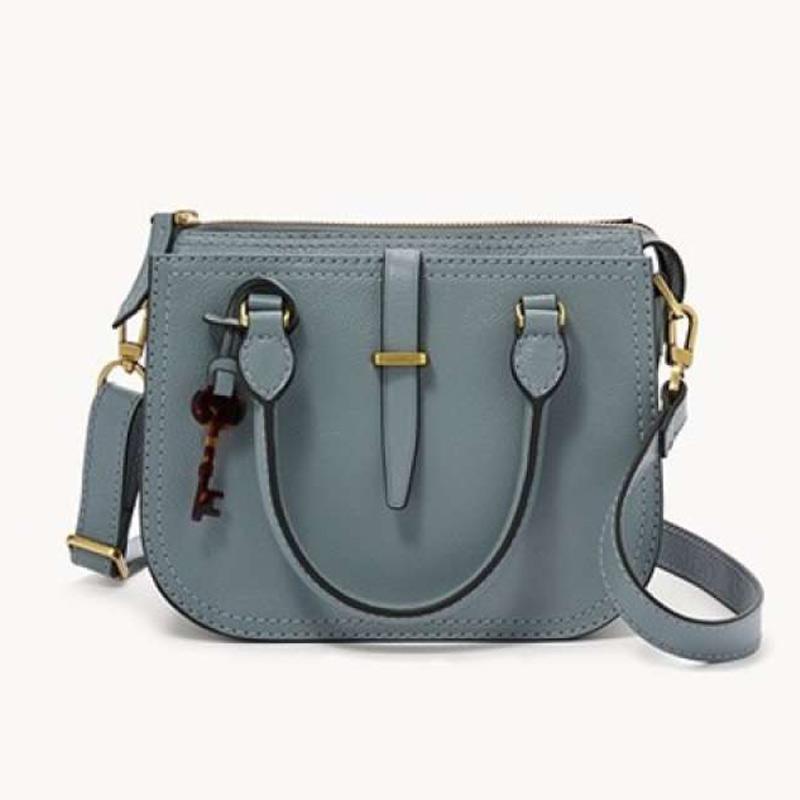 Fossil ryder sale mini satchel chambray