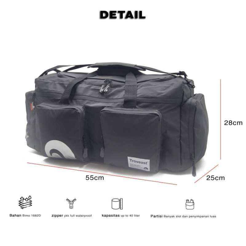 Jual Duffle Bag Troveast Travelbag Vacation Waterproof Berkualitas