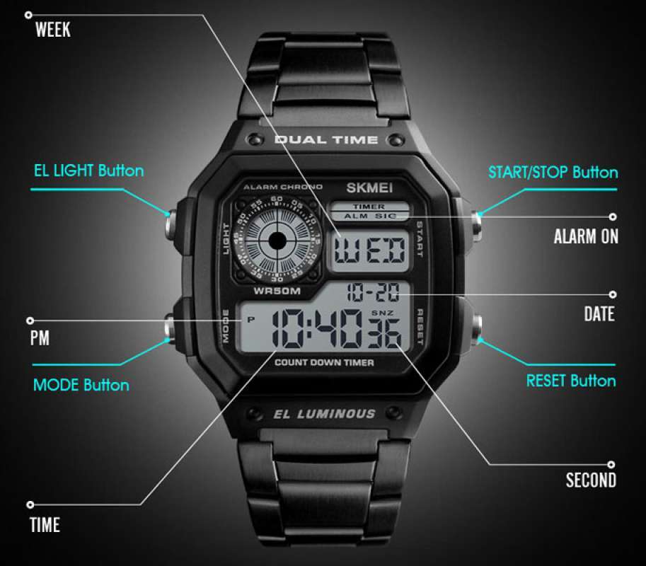 Jam skmei clearance 1335