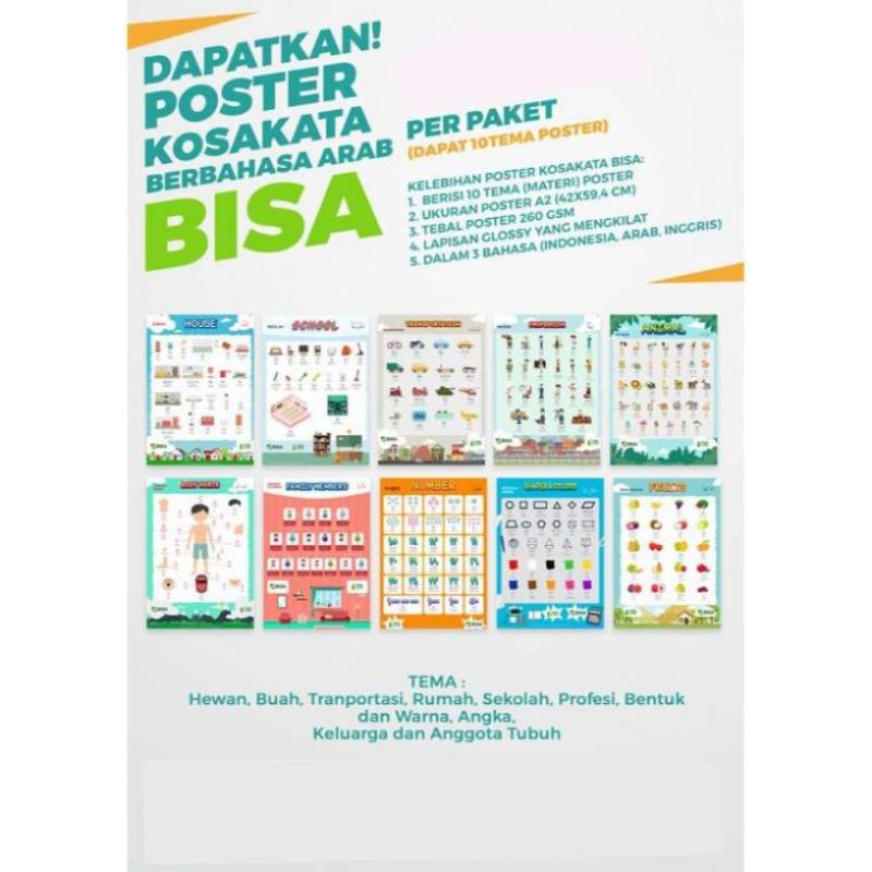 Jual Poster Kosakata 3 Bahasa Arab Inggris Indonesia Online September 2020 Blibli Com