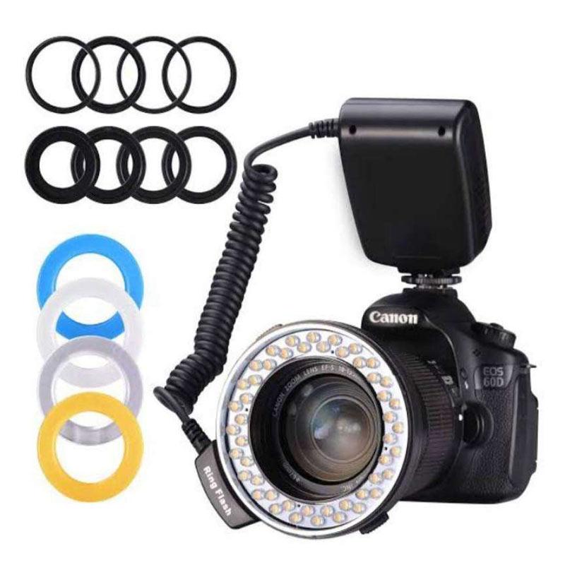 oem lightdow macro led ring flash light kamera dslr canon nikon sony ld 48 black