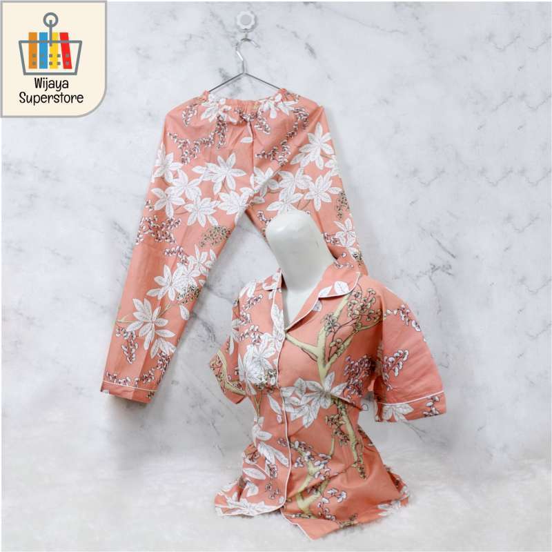 Baju Tidur Piyama Wanita Motif Bunga Akasia Lazada Indonesia