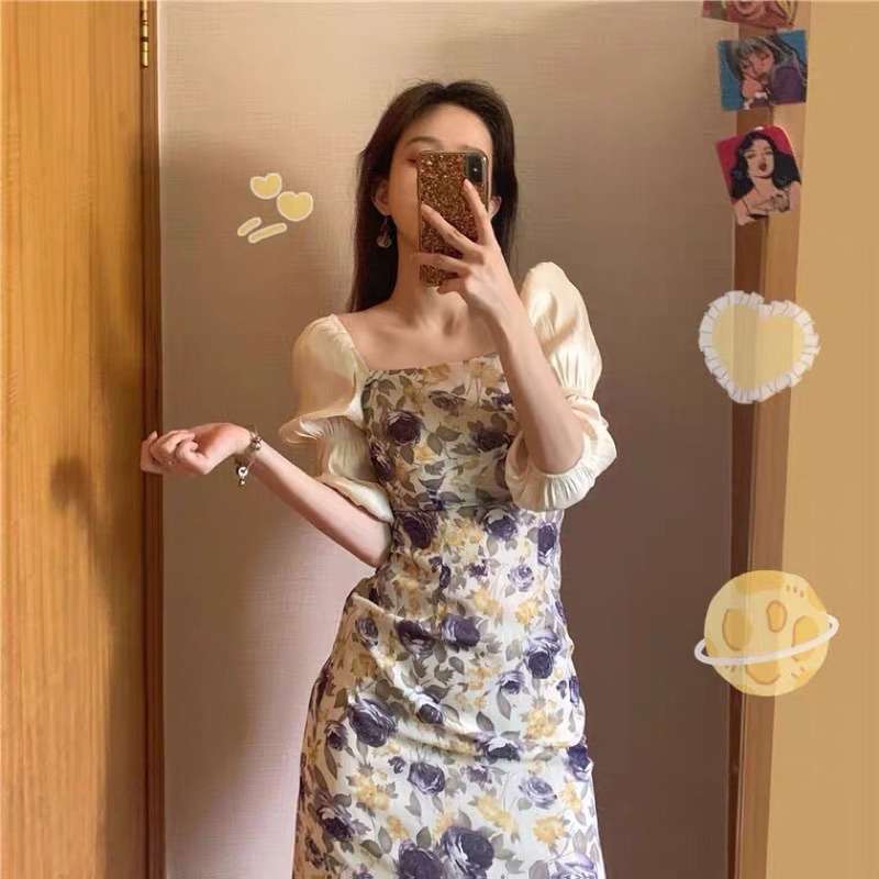 Dress floral korea discount