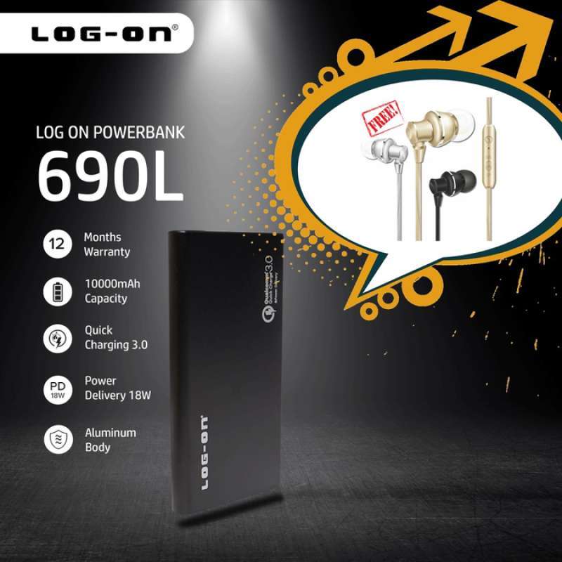 Jual Log On 690l Powerbank 10000 Mah Quick Charge 3 0 Power Delivery Pd 18w Online November 2020 Blibli Com
