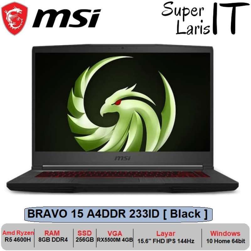 Jual Gaming Msi Bravo 15 A4ddr 233 Ryzen 5 4600h Rx5500m 4gb 15 6 Ips 144hz Online Desember 2020 Blibli