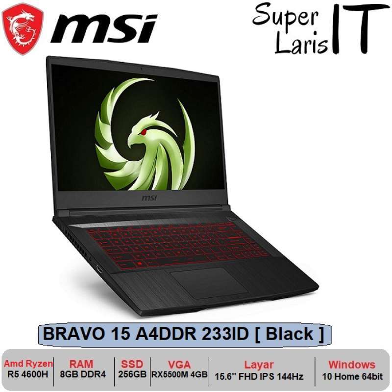 Jual Gaming Msi Bravo 15 A4ddr 233 Ryzen 5 4600h Rx5500m 4gb 15 6 Ips 144hz Online Desember 2020 Blibli