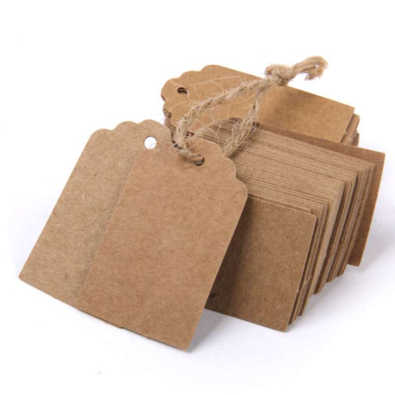 Promo 100pcs Kraft Paper Gift Card Tags 