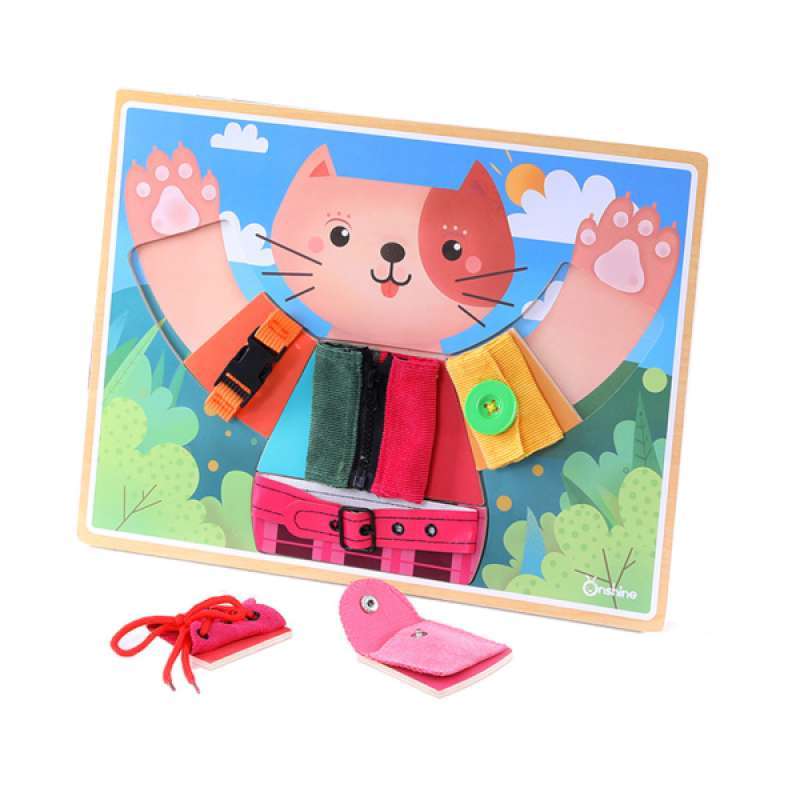 Jual 6 In 1 Dress Cat Basic Skills Board Puzzle Game Montessori Developmental Toy Online Desember 2020 Blibli